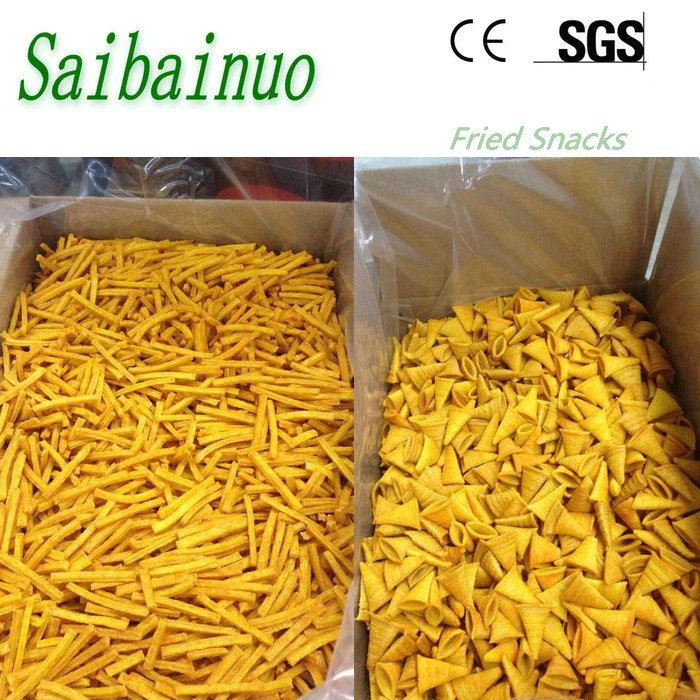 Extruder Bugles Chips Frying Snacks Food Processing Line Machine